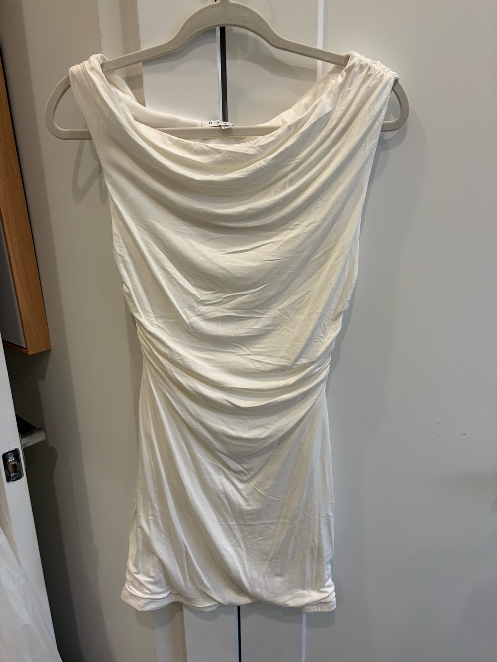 HYFVE White Cowl Neck Mini Dress